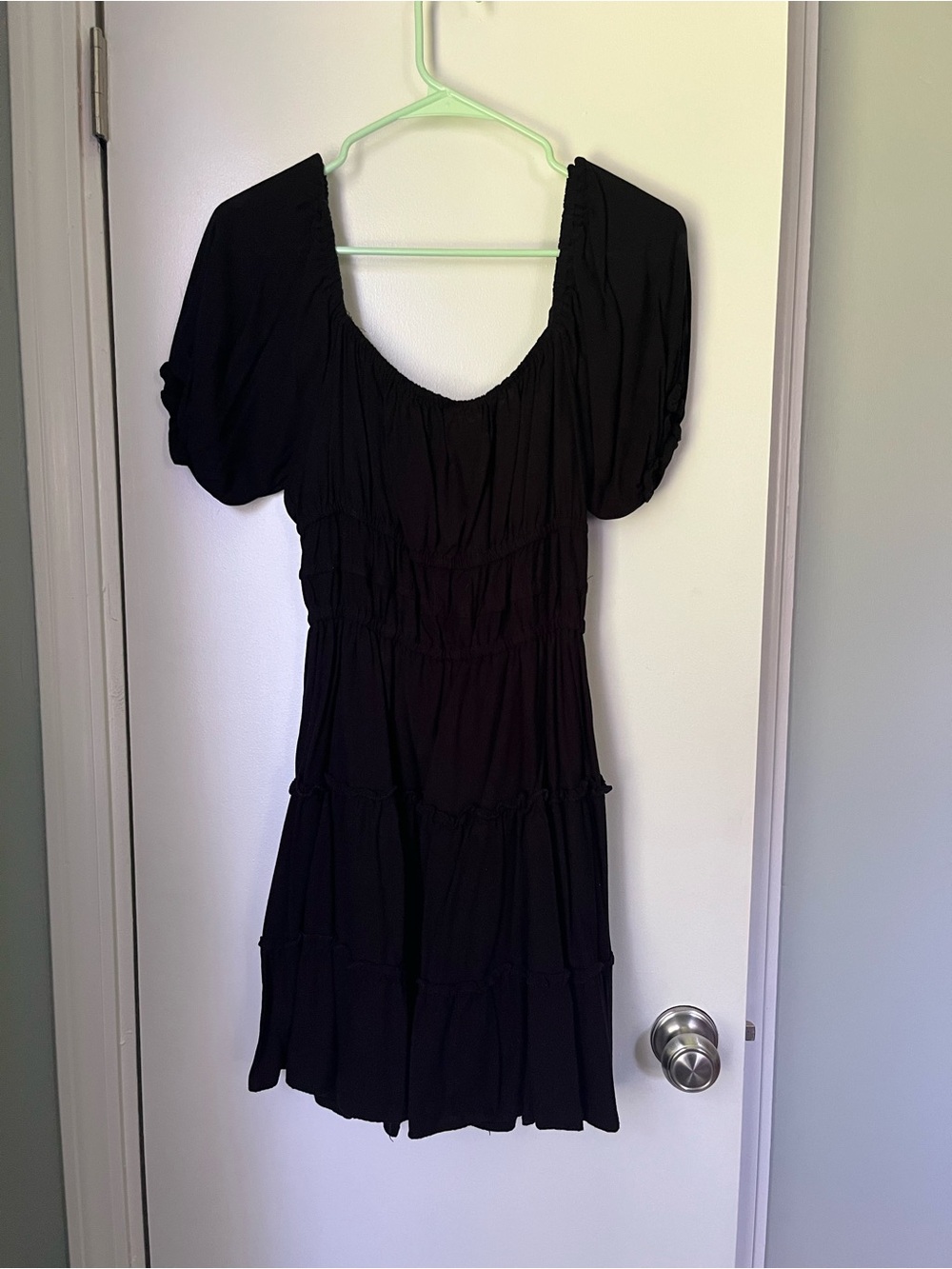 Altar’d State Black Puff-Sleeve Dress